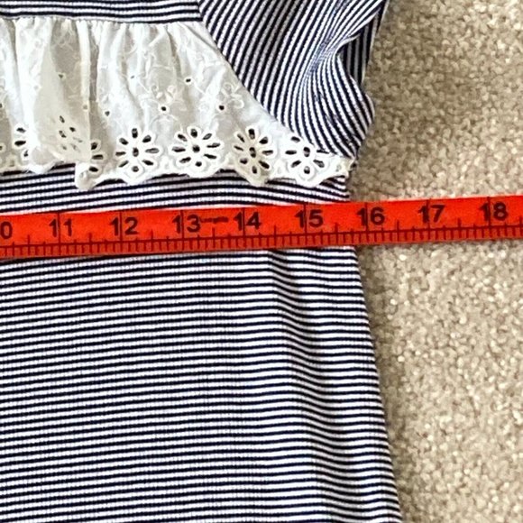 Marks & Spencer Girls Blue/White Broderie Anglais Cap Sleeve Dress Size 10-12 Y - Picture 5 of 9